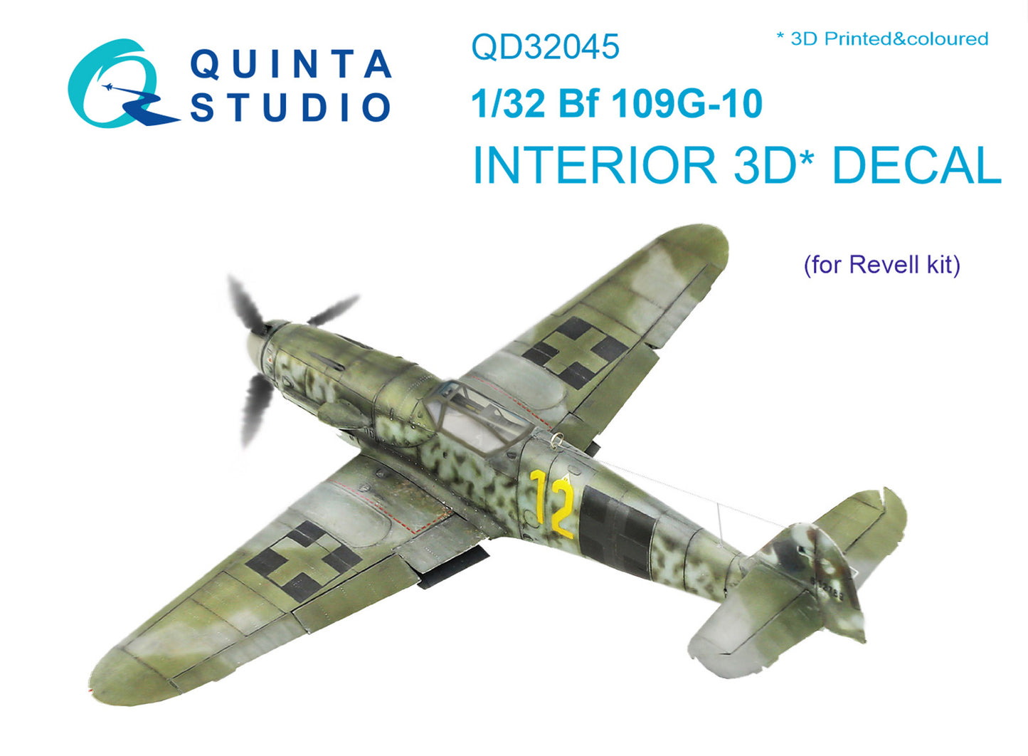 Quinta Studio QD32045 1:32 Bf-109G-10 3D Interior Decal
