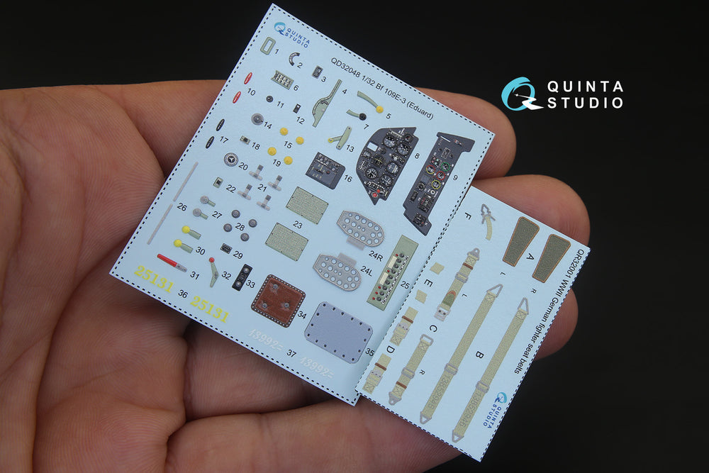 Quinta Studio QD32048 1:32 Bf-109E-3 3D Interior Decal