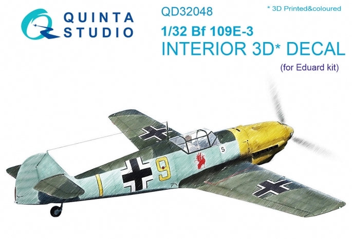 Quinta Studio QD32048 1:32 Bf-109E-3 3D Interior Decal
