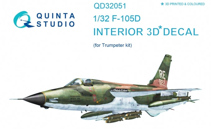 Quinta Studio QD32051 1:32 F-105D Thunderchief 3D Interior Decal