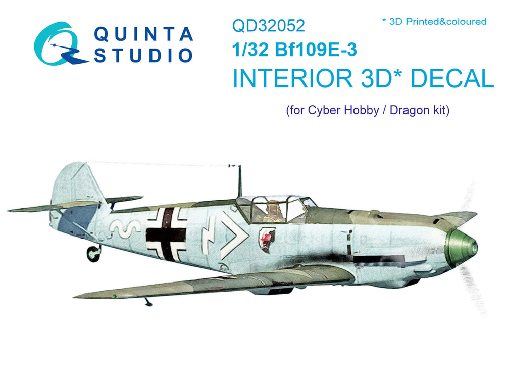 Quinta Studio QD32052 1:32 Bf-109E-3 3D Interior Decal