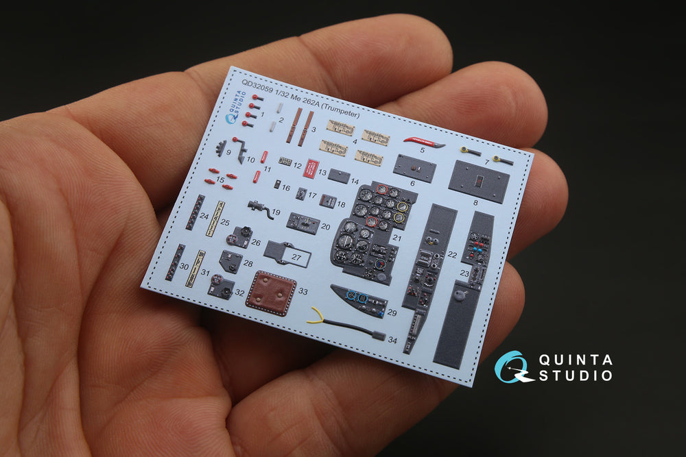 Quinta Studio QD32059 1:32 Me-262A-1a 3D Interior Decal