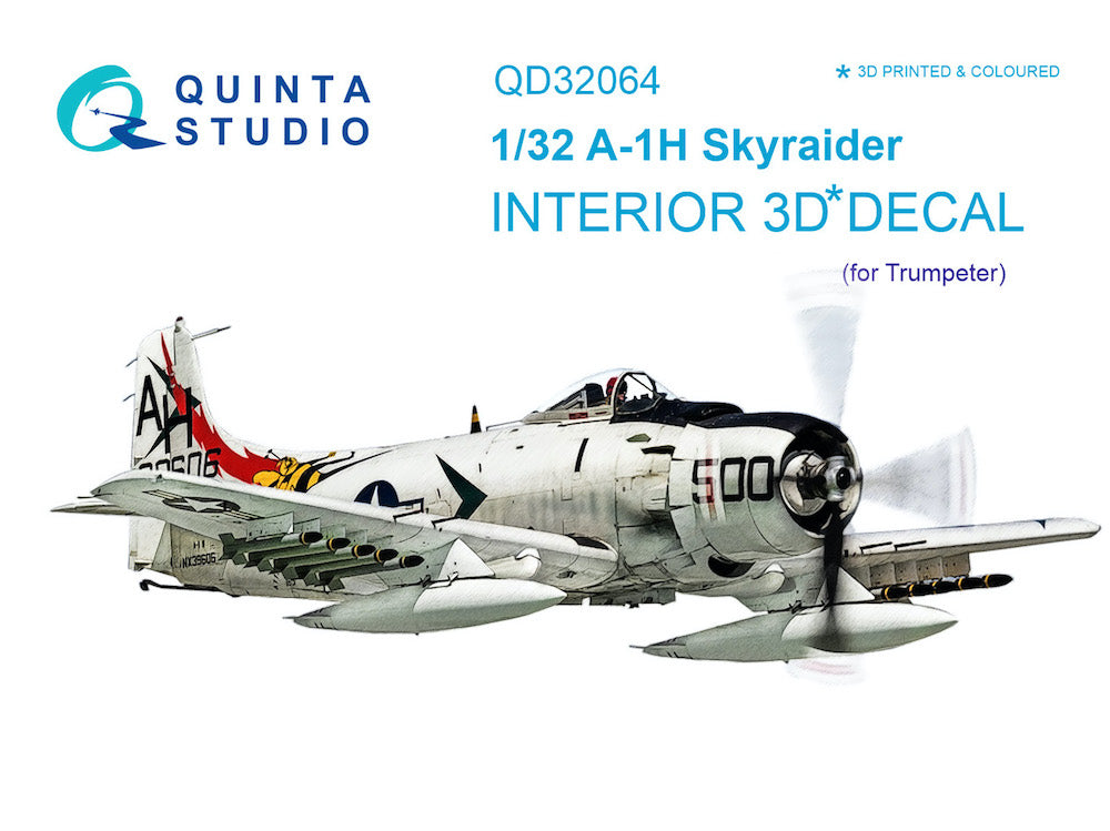 Quinta Studio QD32064 1:32 Douglas A-1H Skyraider 3D Interior Decal