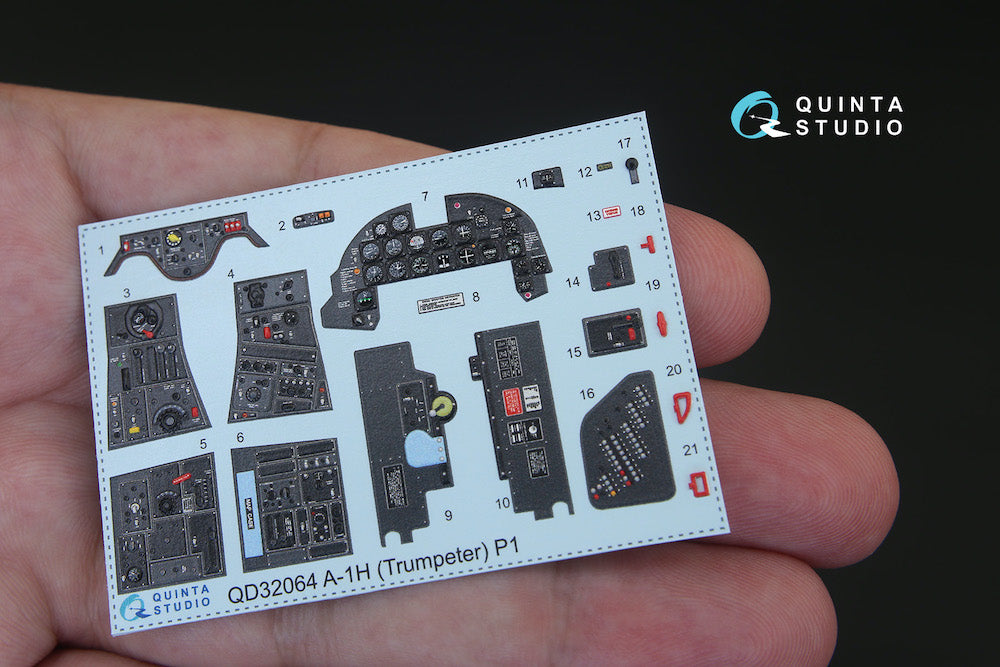 Quinta Studio QD32064 1:32 Douglas A-1H Skyraider 3D Interior Decal
