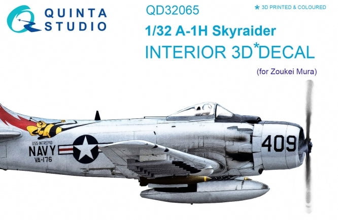 Quinta Studio QD32065 1:32 Douglas A-1H Skyraider 3D Interior Decal