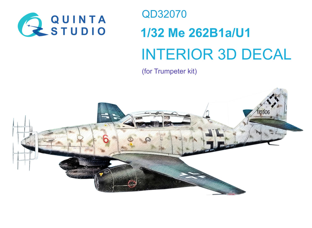 Quinta Studio QD32070 1:32 Me-262B-1a/U-1 3D Interior Decal