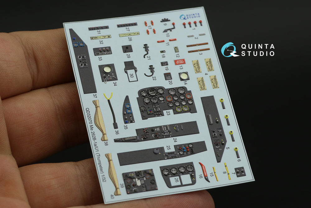Quinta Studio QD32070 1:32 Me-262B-1a/U-1 3D Interior Decal