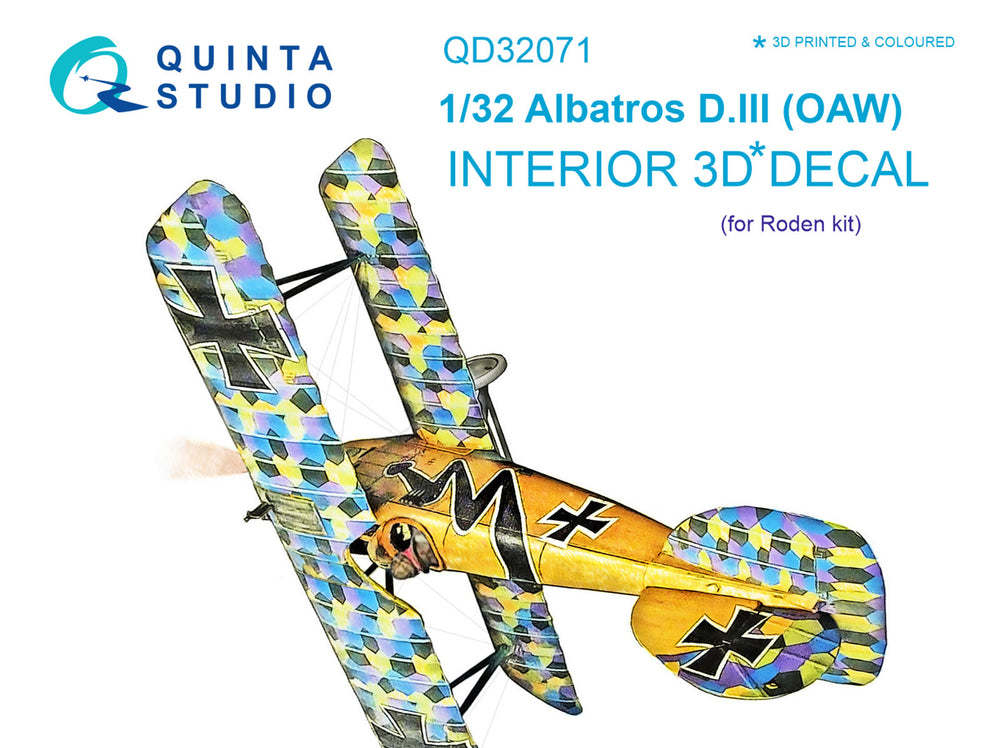 Quinta Studio QD32071 1:32 Albatros D.III OAW 3D Interior Decal