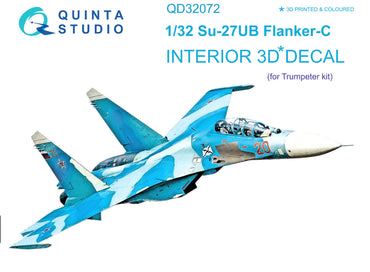 Quinta Studio QD32072 1:32 Sukhoi Su-27UB 3D-Printed Interior Decals