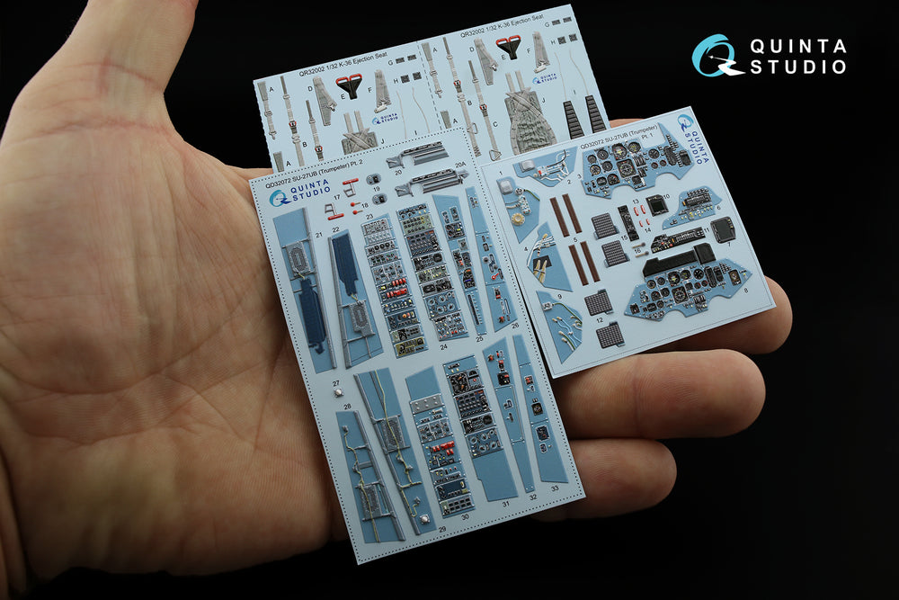 Quinta Studio QD32072 1:32 Sukhoi Su-27UB 3D-Printed Interior Decals