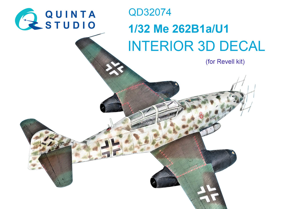Quinta Studio QD32074 1:32 Me-262B-1a/U-1 3D Interior Decal