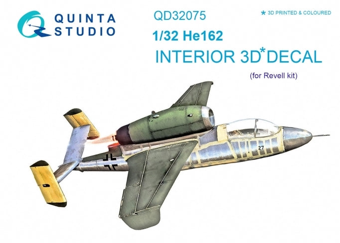 Quinta Studio QD32075 1:32 He-162 Salamander 3D Interior Decal