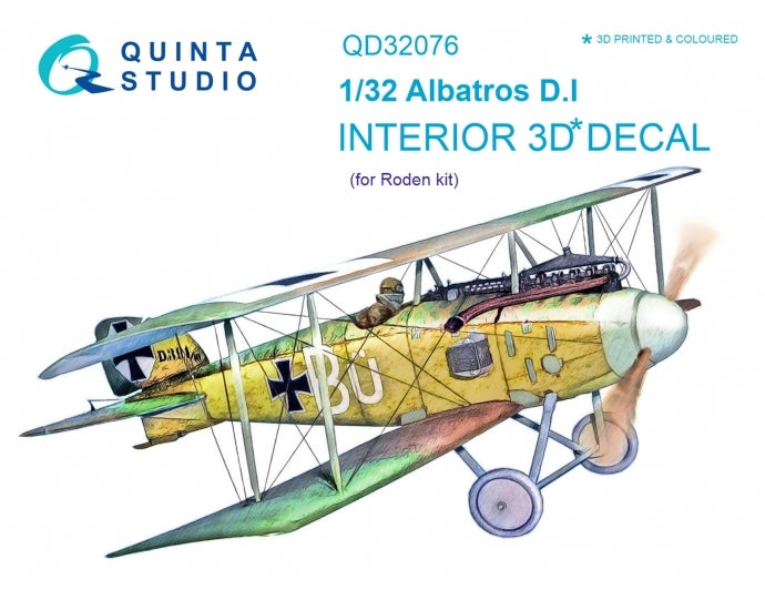 Quinta Studio QD32076 1:32 Albatros D.I 3D-Printed Interior Decals