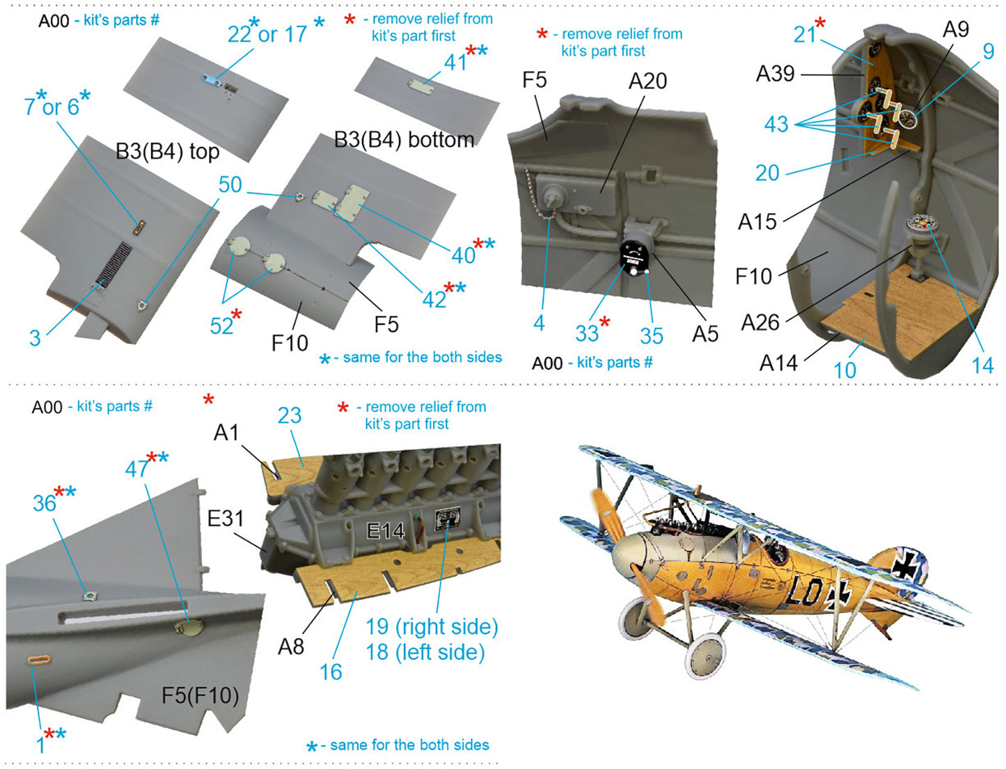 Quinta Studio QD32085 1:32 Albatros D.V 3D-Printed Interior Decals
