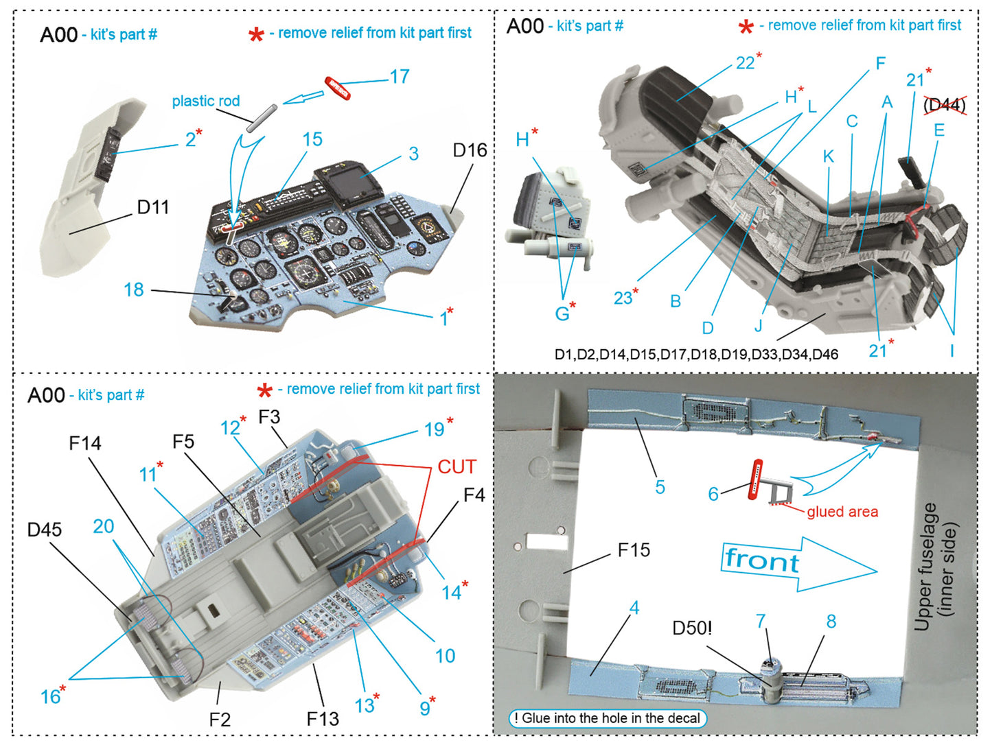 Quinta Studio QD32088 1:32 Sukhoi Su-27 3D-Printed Interior Decals