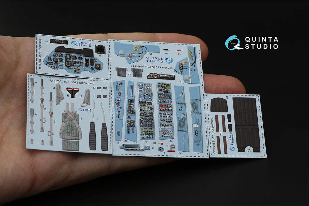 Quinta Studio QD32088 1:32 Sukhoi Su-27 3D-Printed Interior Decals