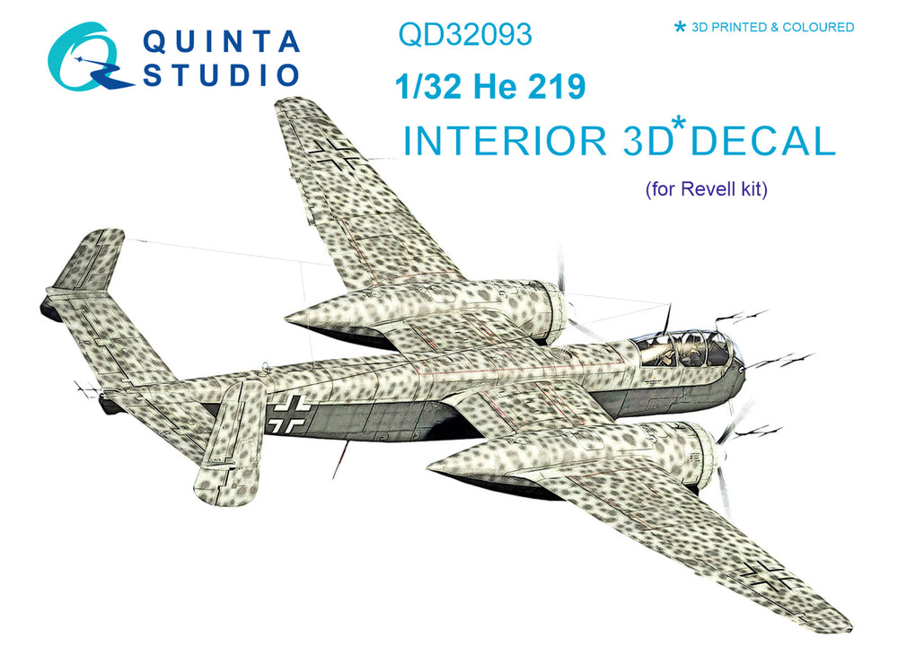 Quinta Studio QD32093 1:32 Heinkel He-219 3D-Printed Interior Decals