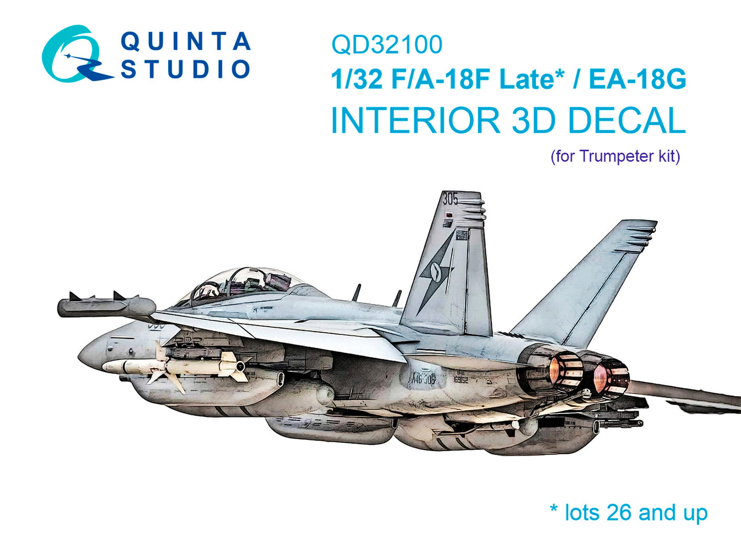 Quinta Studio QD32100 1:32 F/A-18F Late / EA-18G 3D Interior Decal