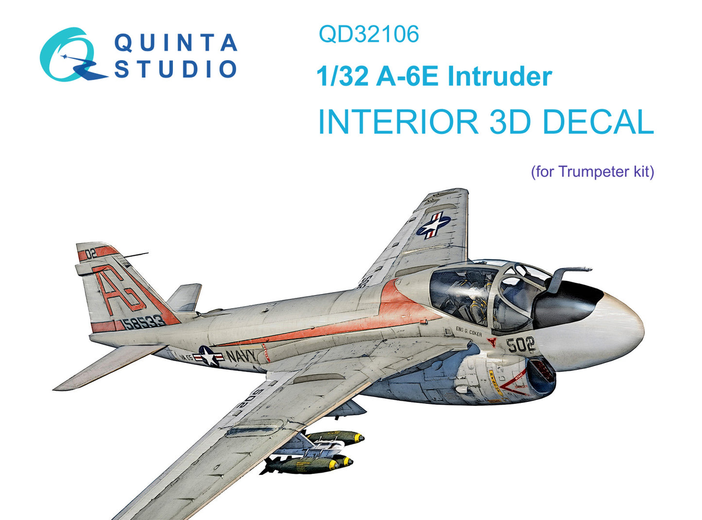Quinta Studio QD32106 1:32 A-6E Intruder 3D Interior Decal