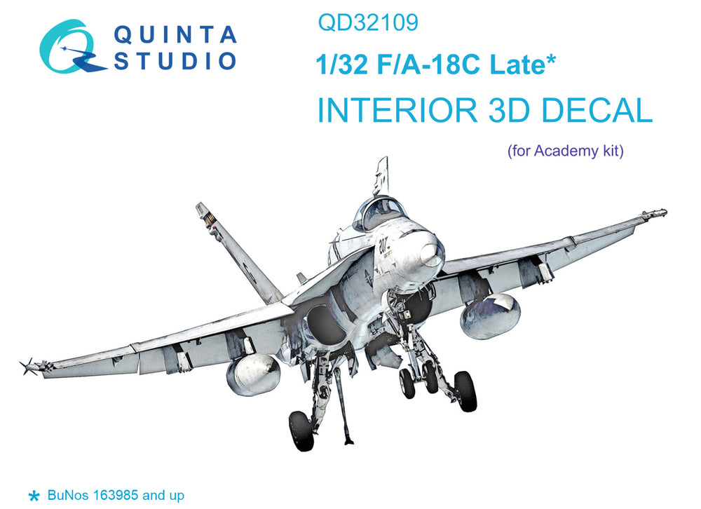 Quinta Studio QD32109 1:32 F/A-18C Late Hornet 3D Interior Decal