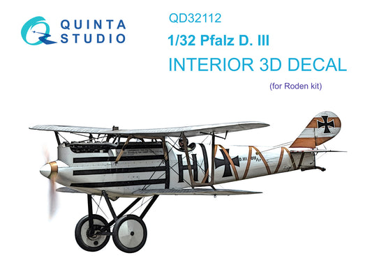 Quinta Studio QD32112 1:32 Pfalz D.III 3D-Printed Interior Decals