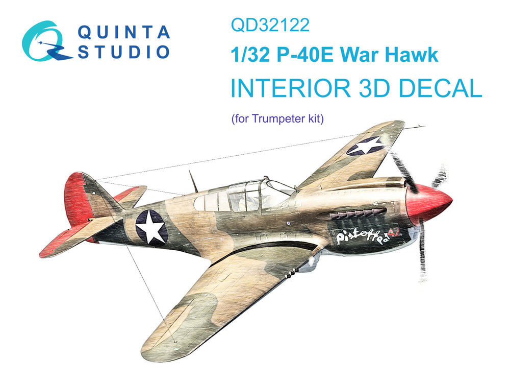 Quinta Studio QD32122 1:32 P-40E Warhawk 3D Interior Decal