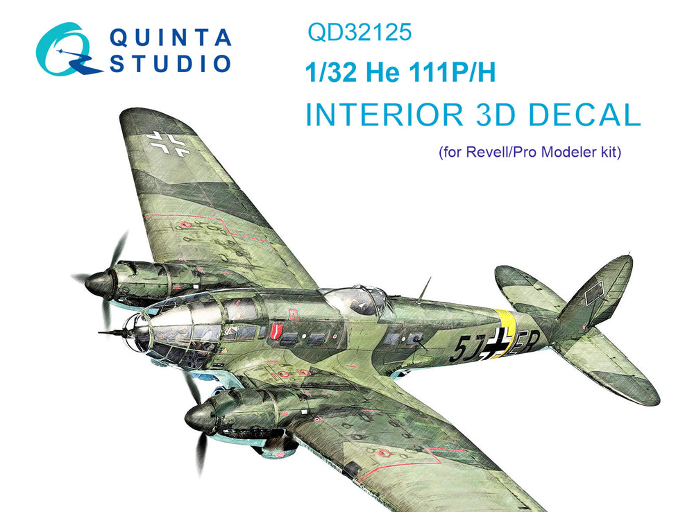 Quinta Studio QD32125 1:32 He-111H/He-111P 3D Interior Decal