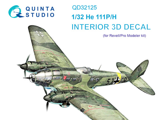 Quinta Studio QD32125 1:32 He-111H/He-111P 3D Interior Decal