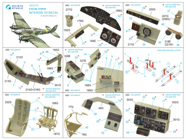 Quinta Studio QD32125 1:32 He-111H/He-111P 3D Interior Decal