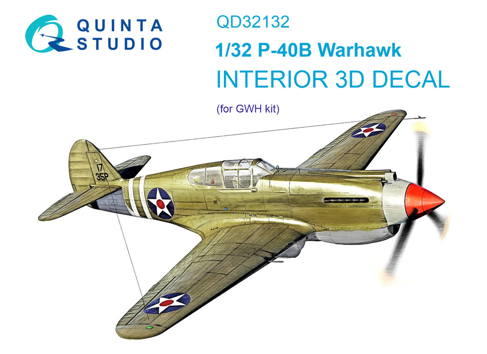 Quinta Studio QD32132 1:32 P-40B Tomahawk 3D Interior Decal