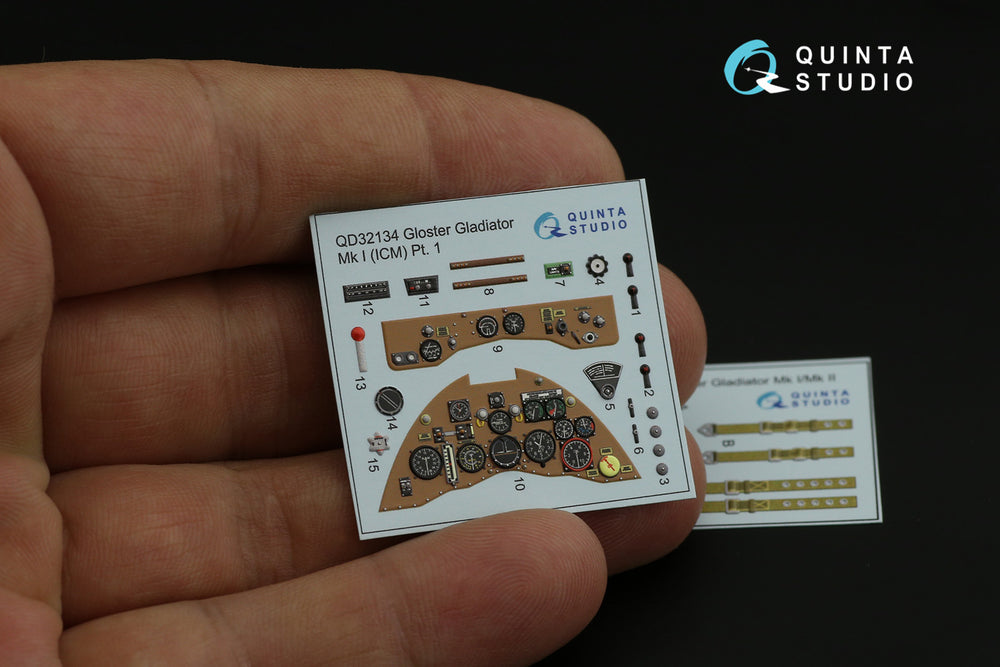 Quinta Studio QD32134 1:32 Gloster Gladiator Mk.I 3D Interior Decal