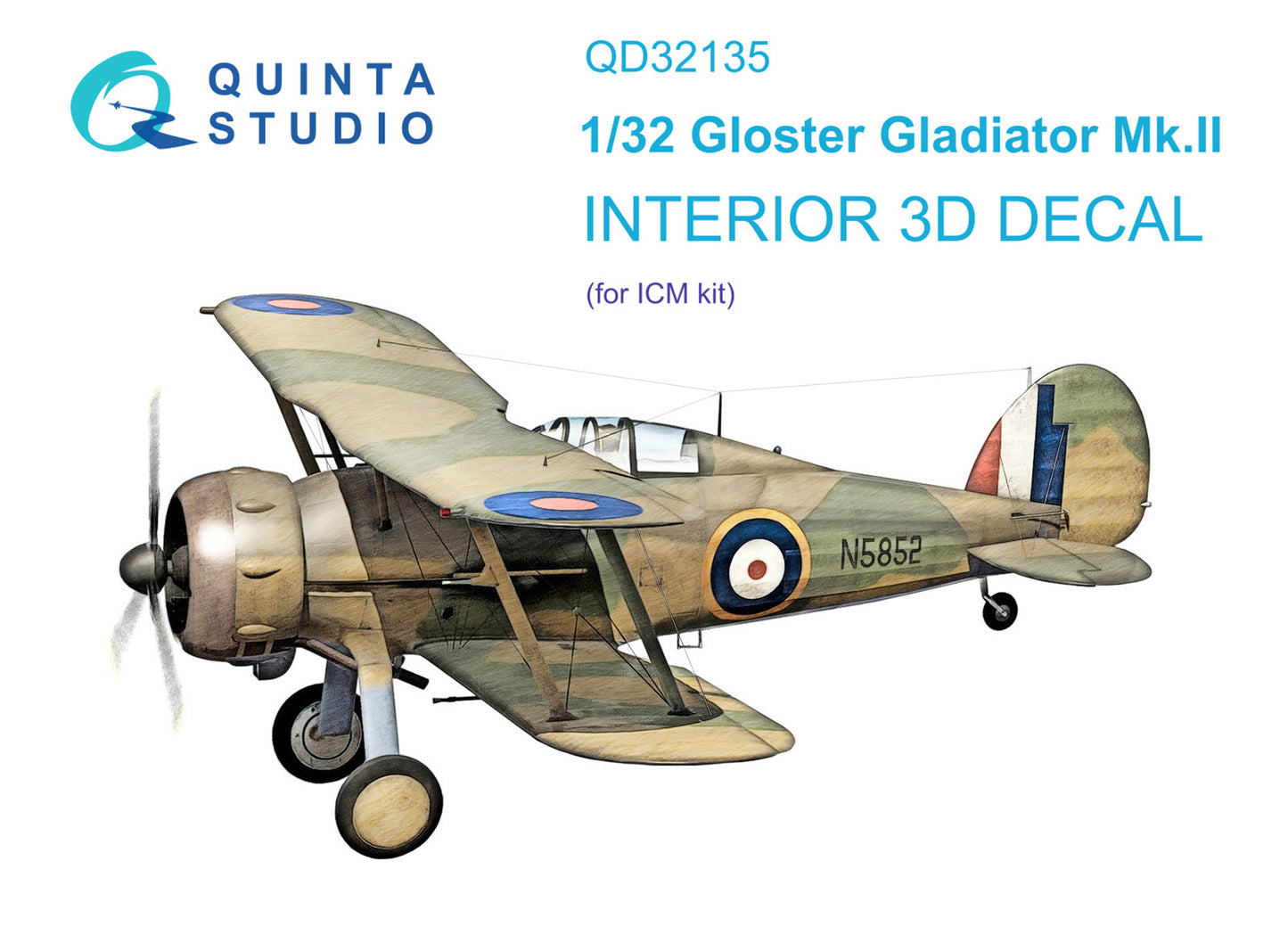 Quinta Studio QD32135 1:32 Gloster Gladiator Mk.II 3D Interior Decal