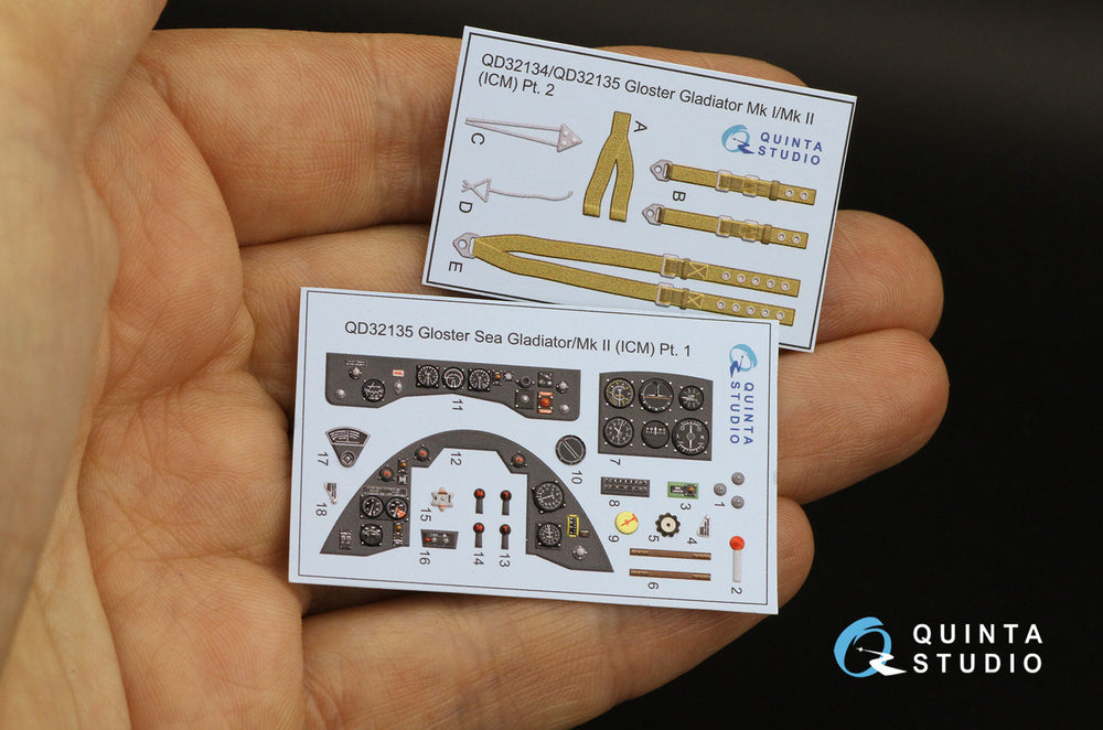 Quinta Studio QD32135 1:32 Gloster Gladiator Mk.II 3D Interior Decal