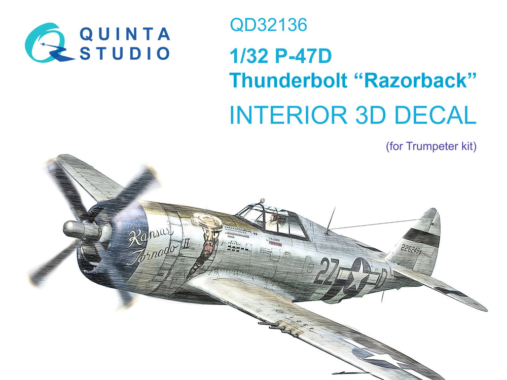Quinta Studio QD32136 1:32 P-47D Razorback 3D Interior Decal