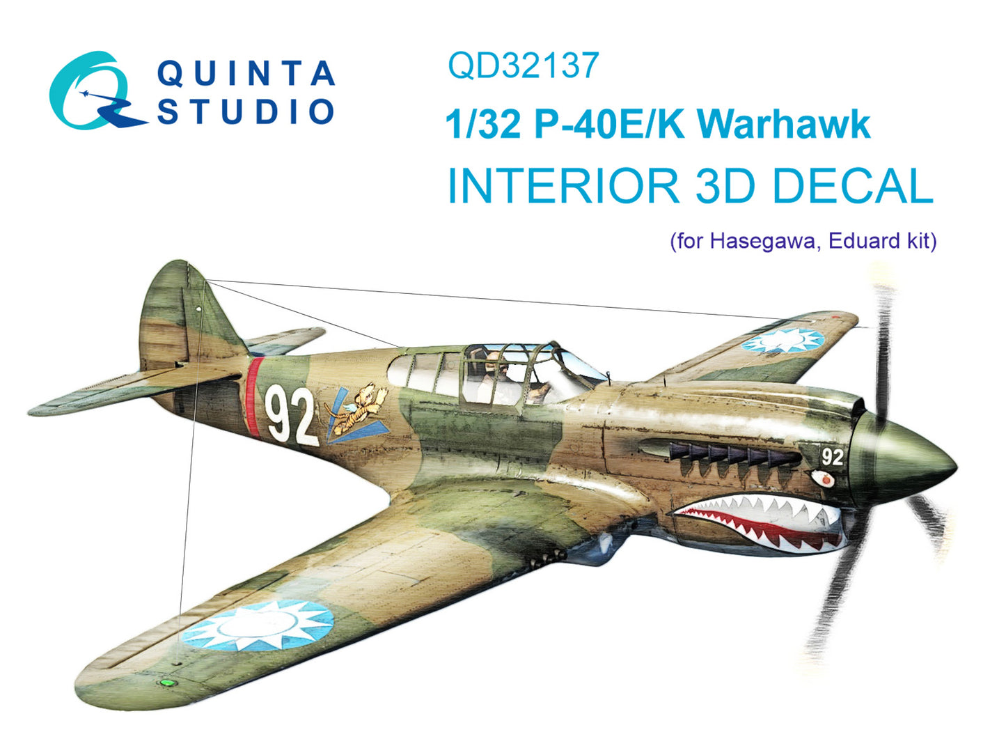 Quinta Studio QD32137 1:32 P-40E/K Warhawk 3D Interior Decal