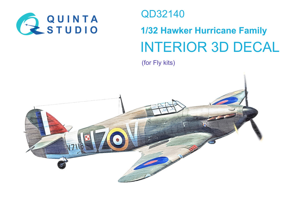 Quinta Studio QD32140 1:32 Hawker Hurricane 3D Interior Decal