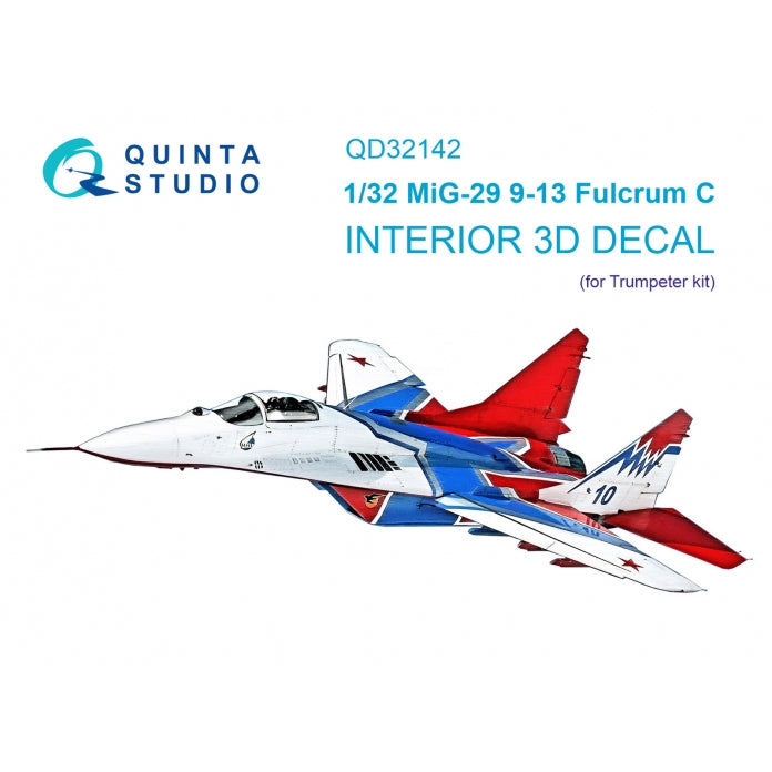 Quinta Studio QD32142 1:32 MiG-29 9-13 Fulcrum C 3D Interior Decal