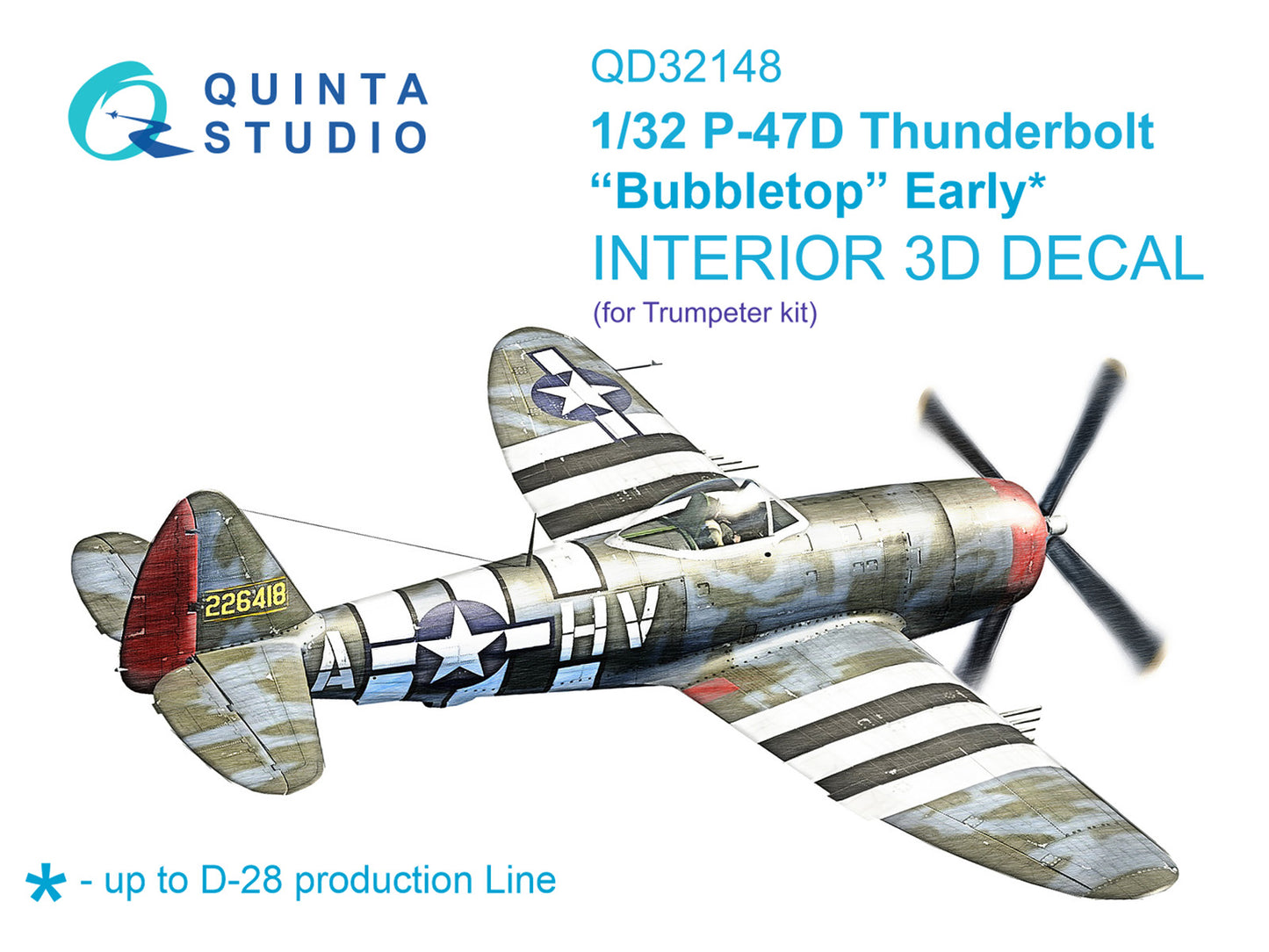 Quinta Studio QD32148 1:32 P-47D Bubbletop Early 3D Interior Decal