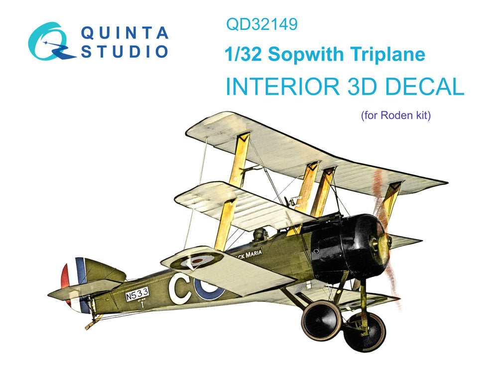 Quinta Studio QD32149 1:32 Sopwith Triplane 3D Interior Decal
