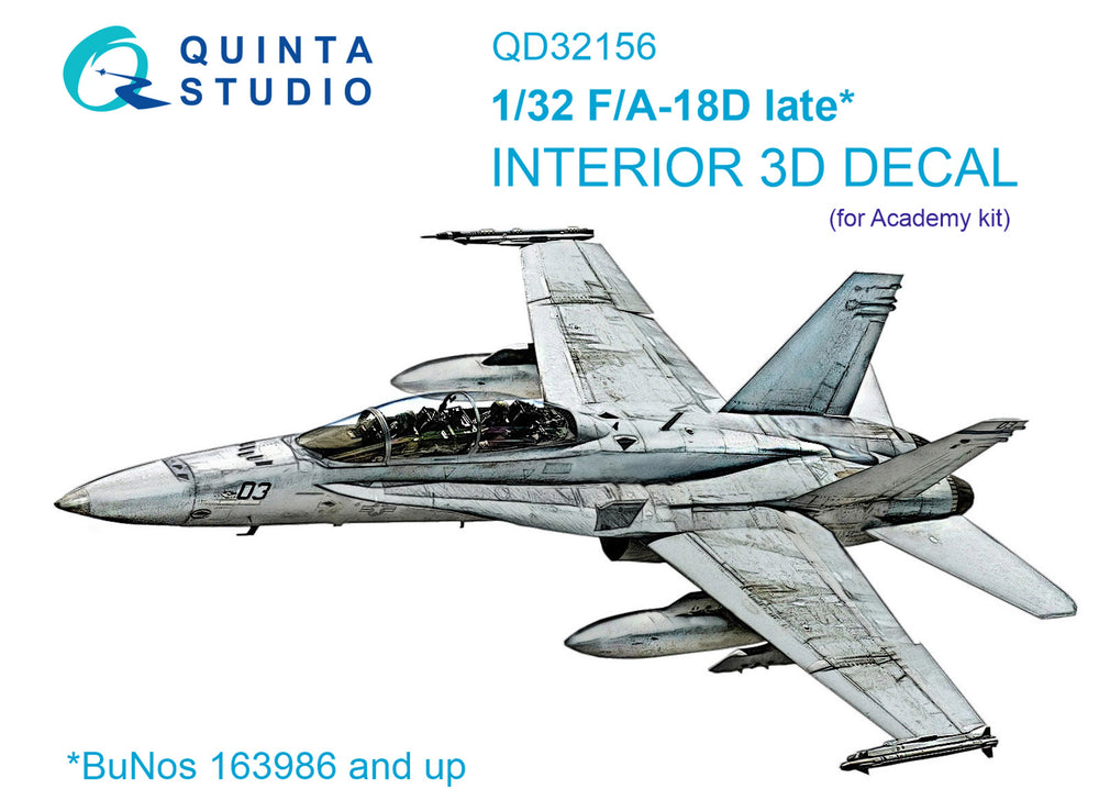 Quinta Studio QD32156 1:32 F/A-18D Hornet Late 3D Interior Decal