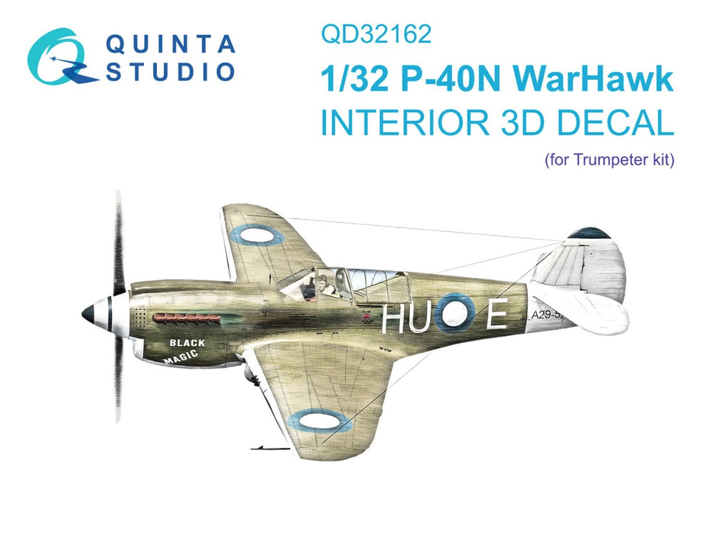 Quinta Studio QD32162 1:32 P-40N Warhawk 3D Interior Decal