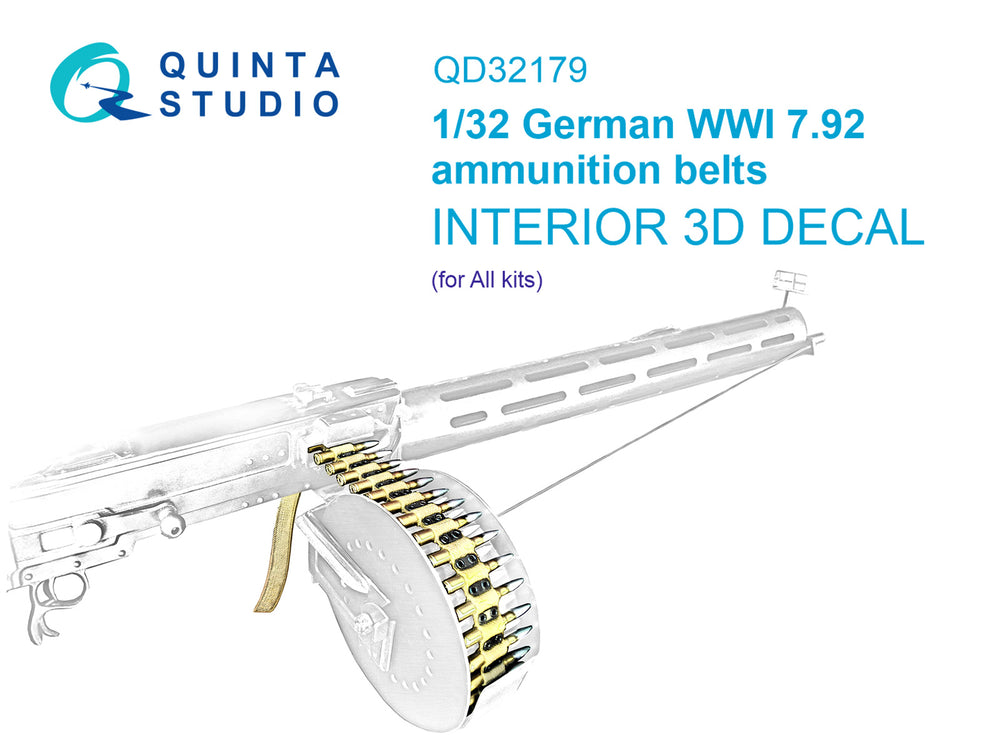 Quinta Studio QD32179 1:32 German WWI 7.92 ammunition belts