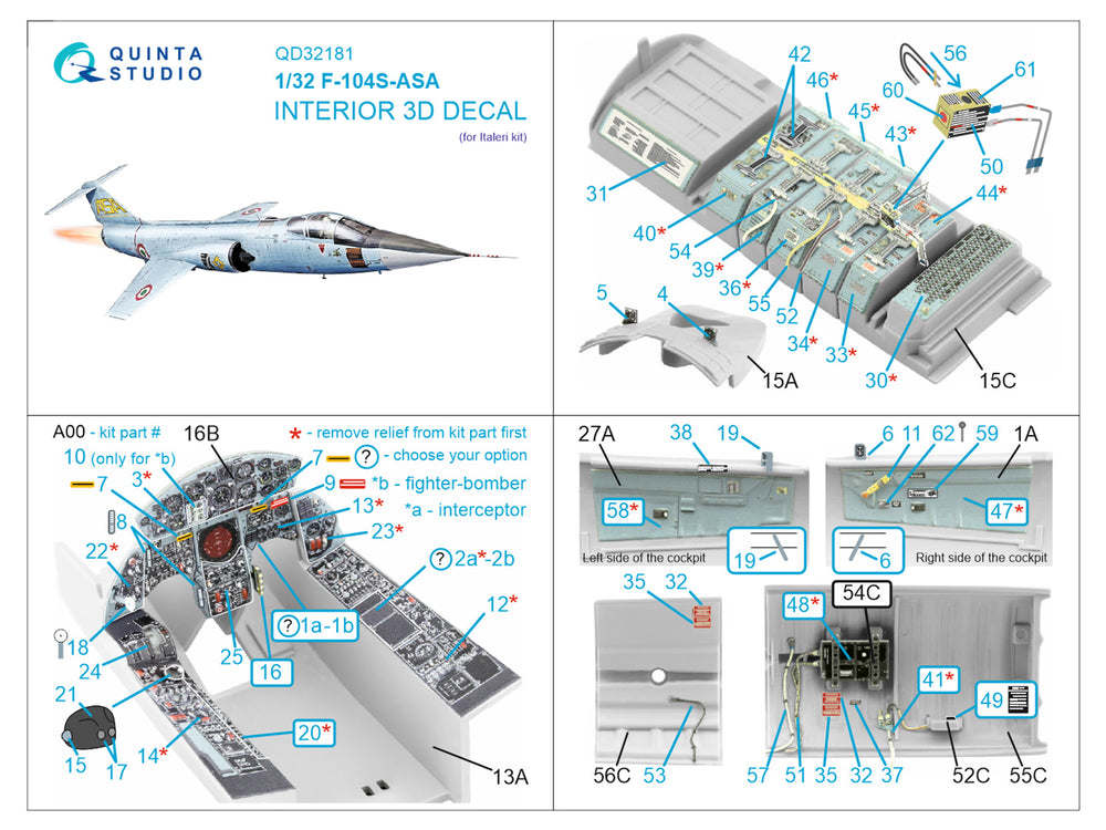 Quinta Studio QD32181 1:32 Lockheed F-104S-ASA Starfighter