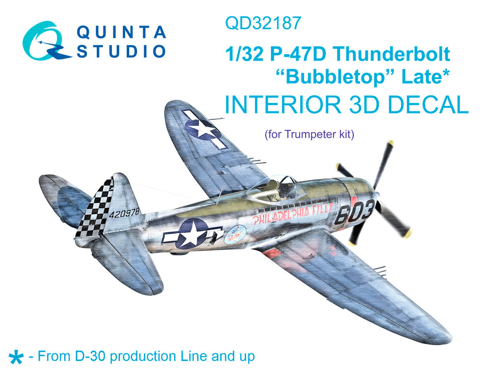 Quinta Studio QD32187 1:32 Republic P-47D Thunderbolt Bubbletop