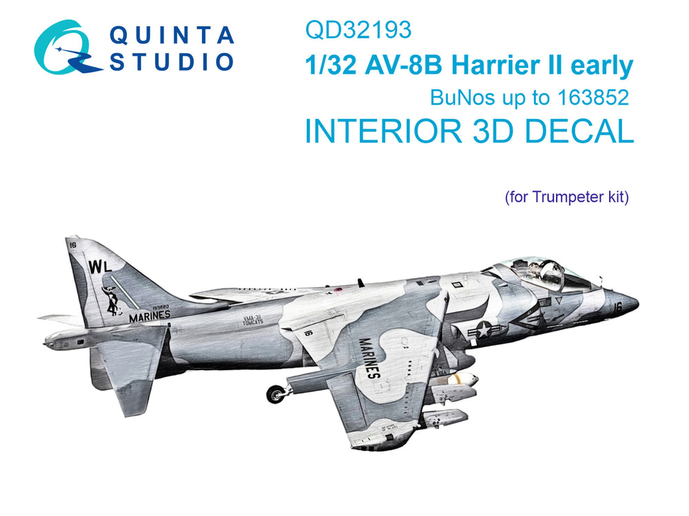 Quinta Studio QD32193 1:32 AV-8B Harrier II Early 3D Interior Decal