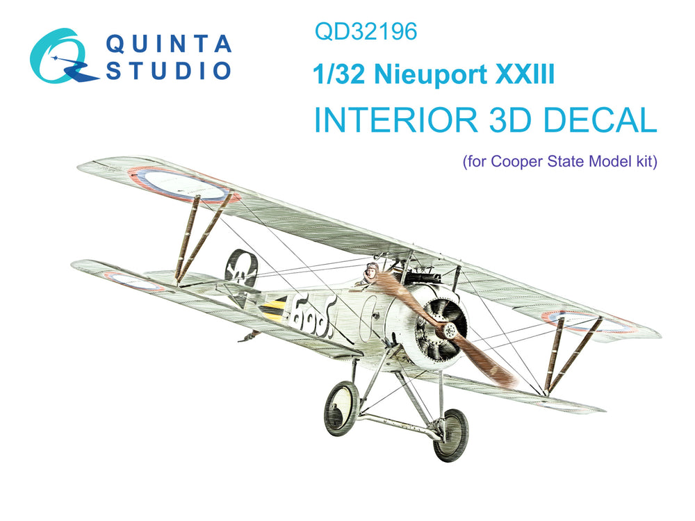 Quinta Studio QD32196 1:32 Nieuport XXIII 3D-Printed Interior Decals