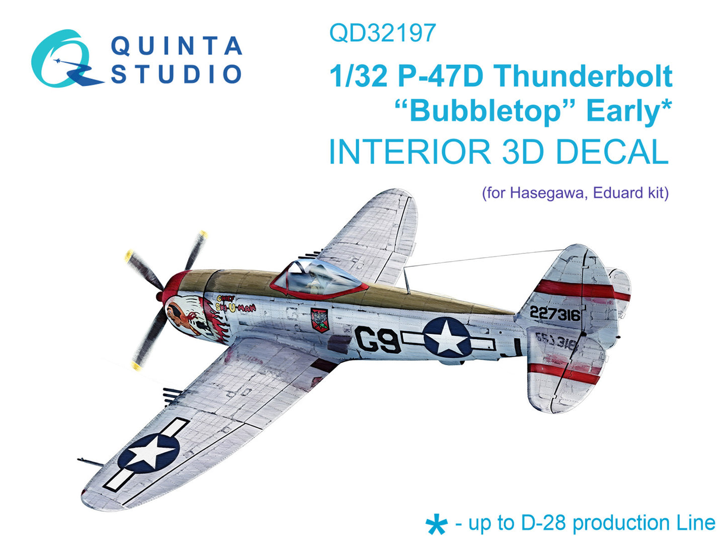 Quinta Studio QD32197 1:32 P-47D Bubbletop Early 3D Interior Decal