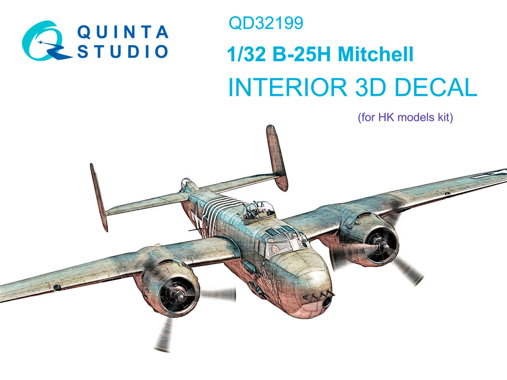Quinta Studio QD32199 1:32 B-25H Mitchell 3D Interior Decal
