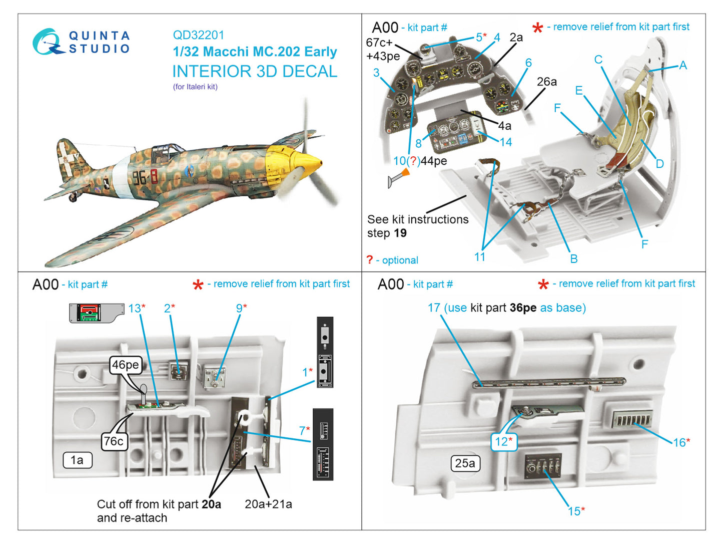 Quinta Studio QD32201 1:32 Macchi C.202 Folgore Early