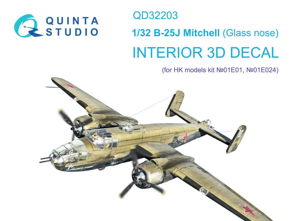 Quinta Studio QD32203 1:32 B-25J Glass Nose 3D Interior Decal
